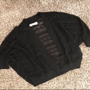Black short 3/4 sleeve cardigan